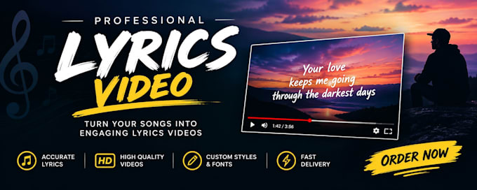 create professional animated lyrics video for songs
