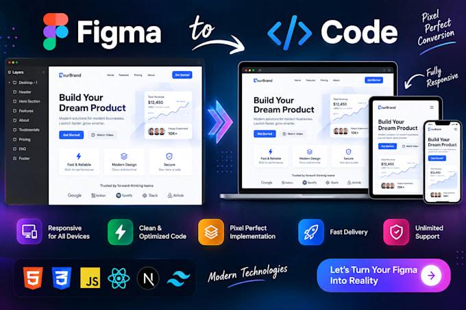 convert figma design to responsive website