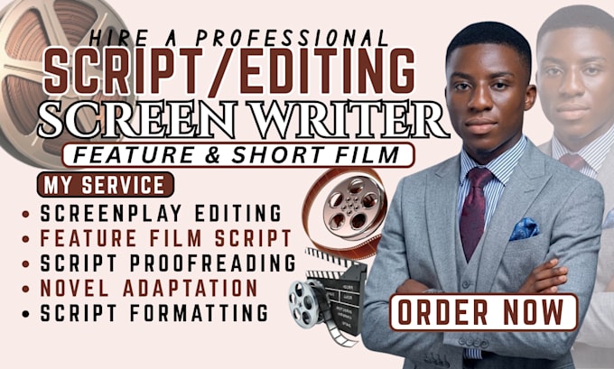 be scriptwriter, write, edit movie script, screenplay, screenwriting, tv series