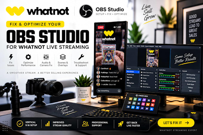 fix and optimize your obs studio for whatnot live streaming
