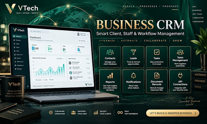 develop custom CRM and business management software