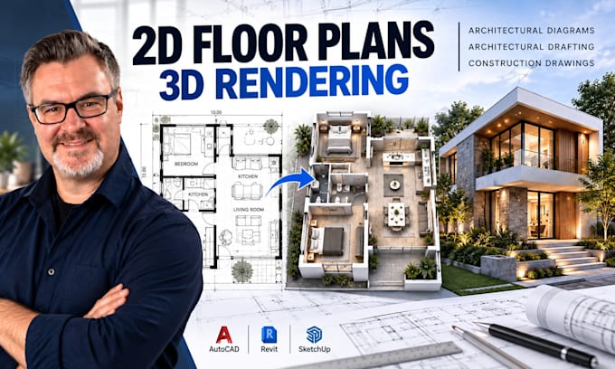 create architectural diagrams, drafting, 3d rendering and construction drawings