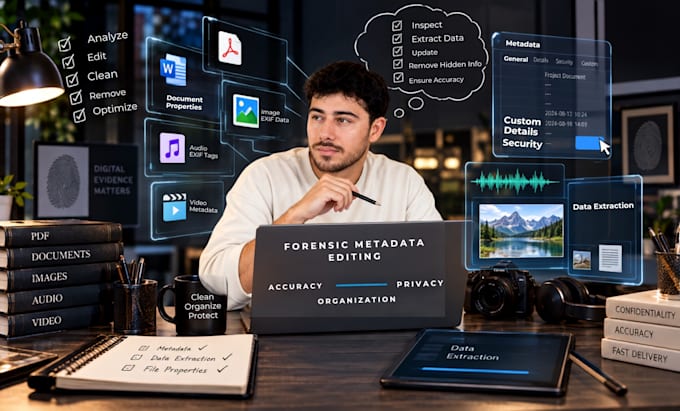 forensic meta data editing, audio, video, document meta data edit analytics