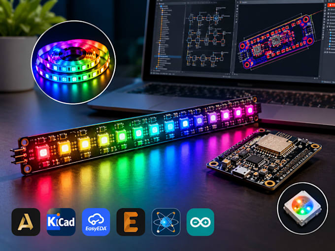 design rgb led pcb, ws2812, sk6812 and addressable led circuits