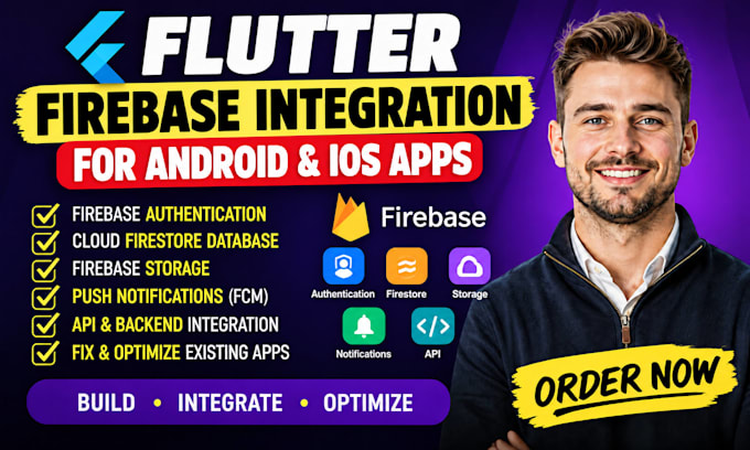 do flutter firebase integration for android and ios