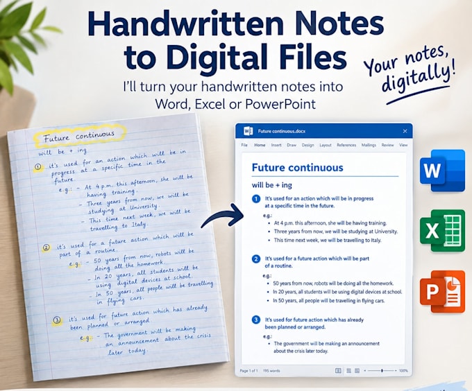 convert handwriting to word excel or powerpoint text