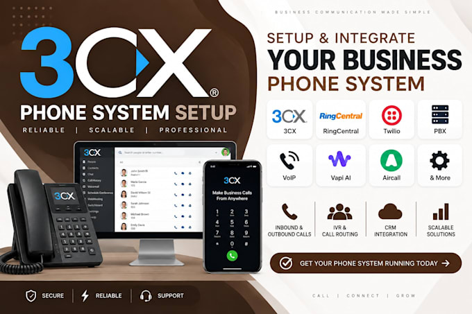 3cx, ringcentral, twilo, pbx, vopi, vapi ai, aircall, phone system setup