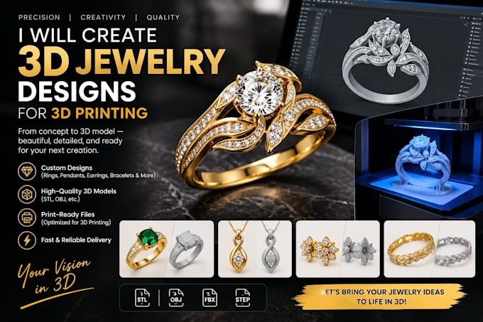 create 3d jewelry designs for 3d printing