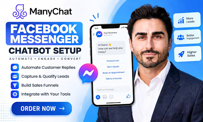 set up a manychat facebook messenger chatbot