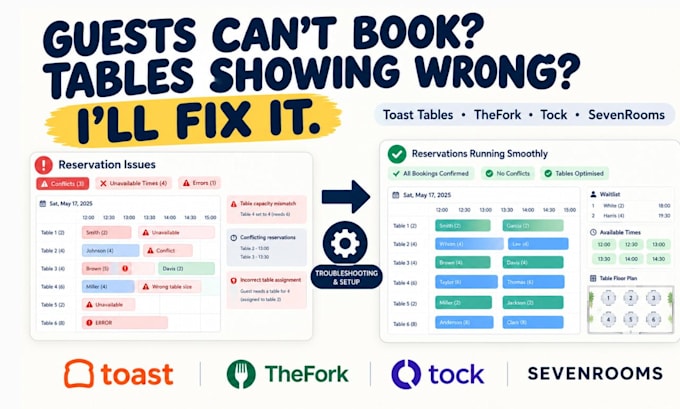 fix resdiary designmynight restaurant booking reservation table management issue