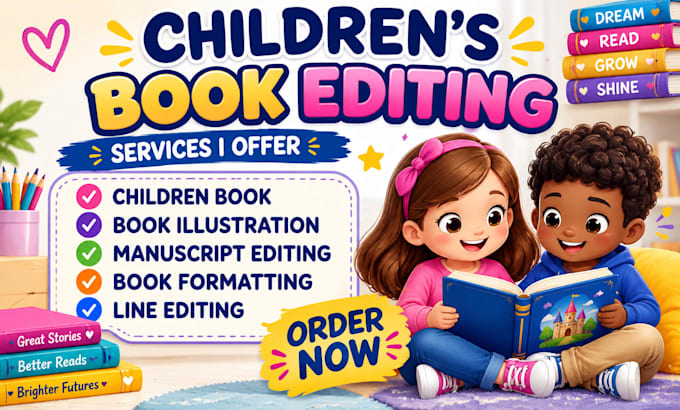format proofread children book developmental editing book cover