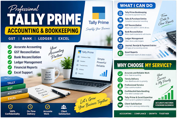do professional bookkeeping and accounting in tally prime
