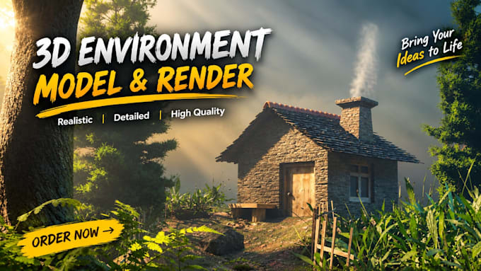 create realistic 3d environment design,hard surface modeling