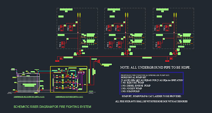 create professional fire fighting and fire alarm  shop drawings in autocad
