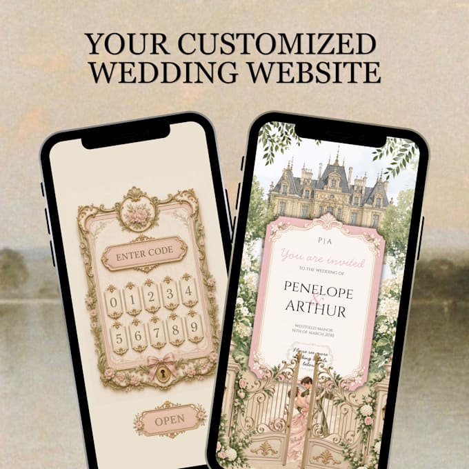 design a beautiful wedding website with built in rsvp
