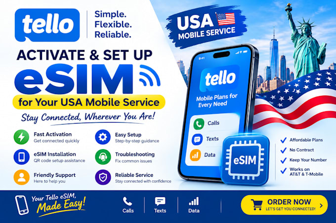 activate and set up tello esim for your USA mobile service