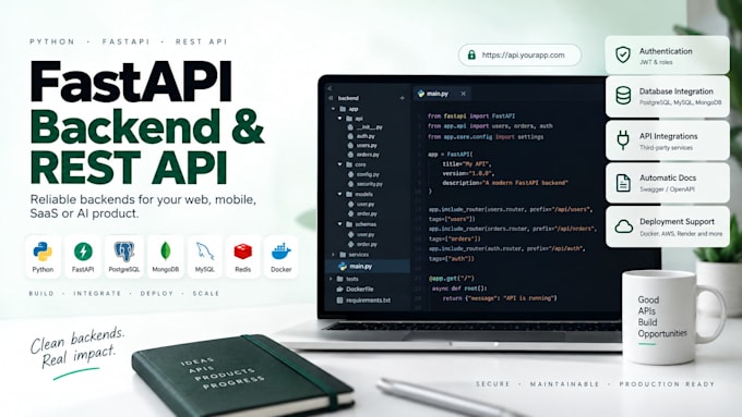 build or fix your python fastapi backend and rest API