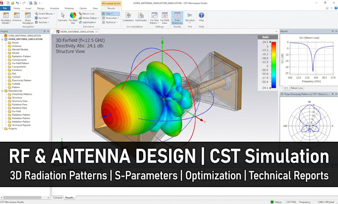 do rf antenna design and simulation in cst microwave studio