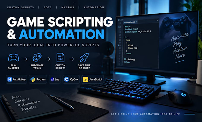 create custom game automation, gaming bots, scripting and autohotkey