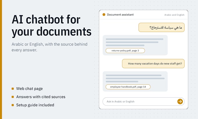 build custom rag ai chatbot in arabic or english