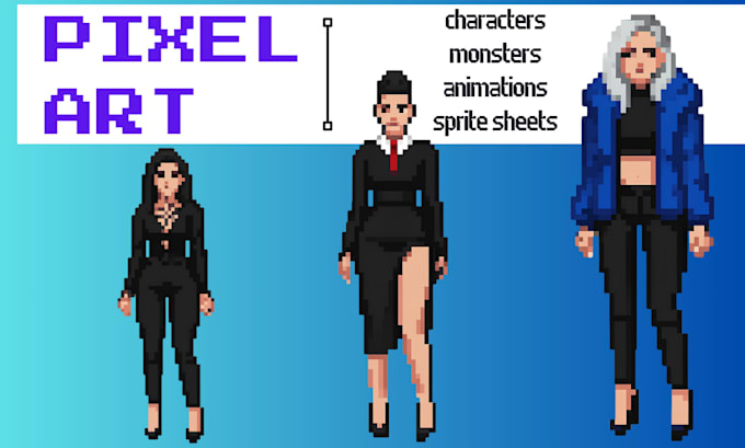 create pixel art characters, sprite sheets and animation for your indie game