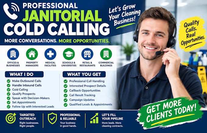 janitorial cold calling, cold calling, lead generation, telemarketing, appointme