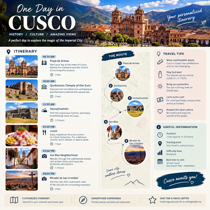create a personalized travel itinerary and trip plan