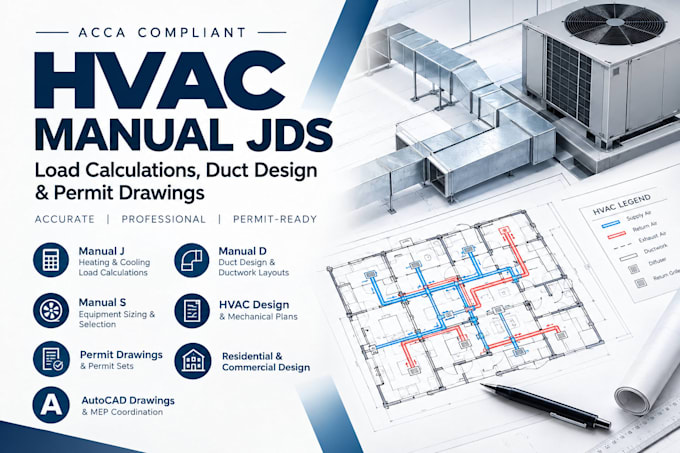 do manual jds hvac load calculations and duct design for permits