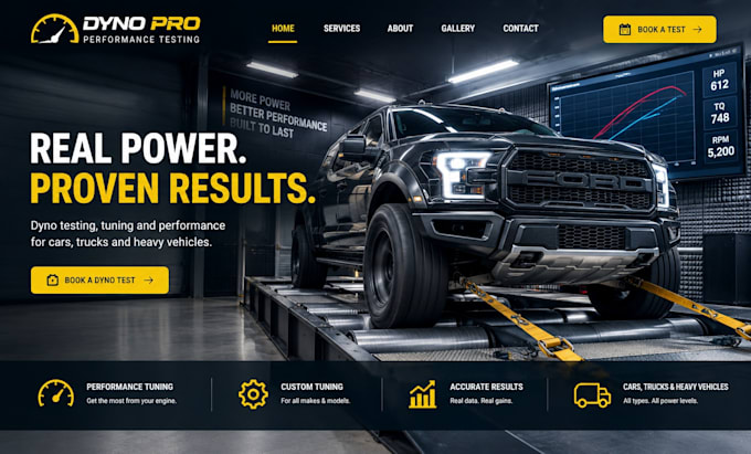 design wix dyno testing website chassis website heavy vehicle website