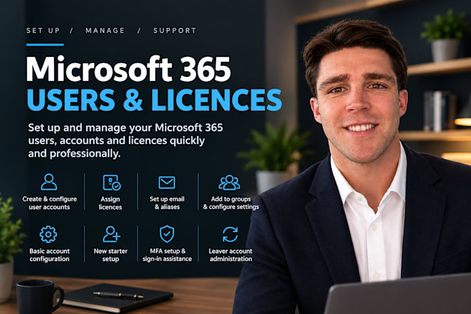 set up and manage microsoft 365 users, accounts and licences