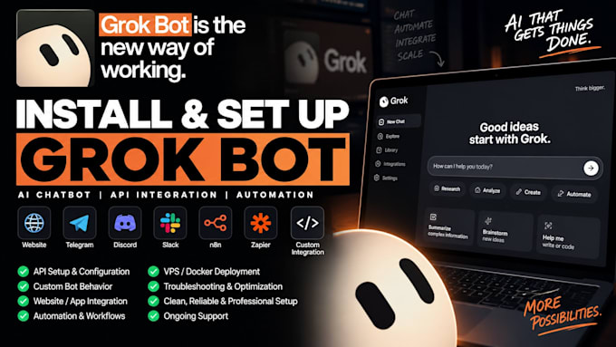 install and setup grok bot, x ai agent for you