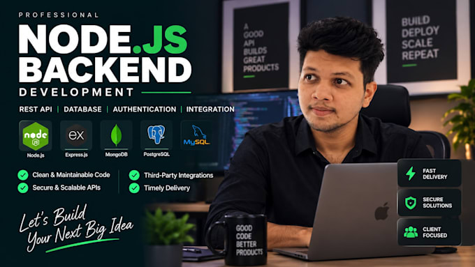 develop a node js backend and rest API for your web or mobile app