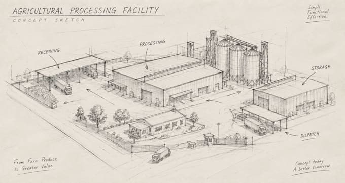 design an agricultural processing facility