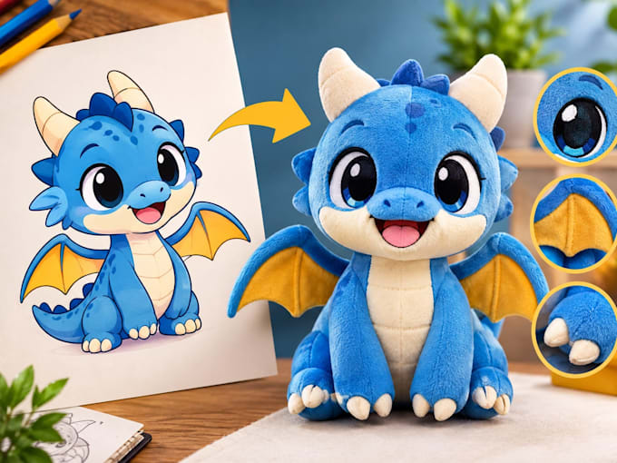 turn your character into a custom plush toy design