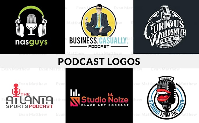 create a professional podcast cover and logo