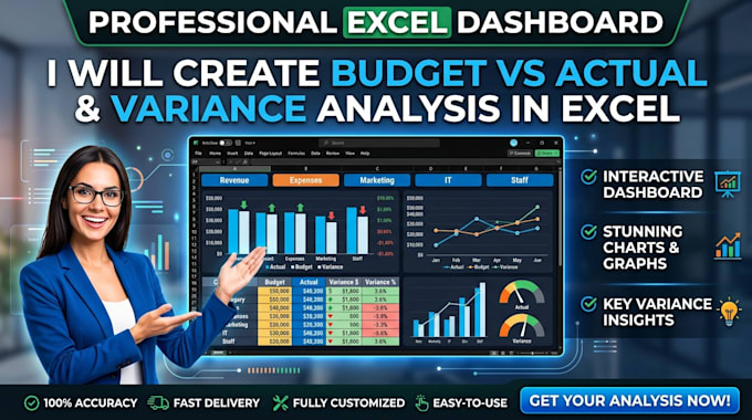 create budget vs actual and variance analysis in excel