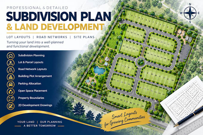 design subdivision plans, lot layouts and land development plans