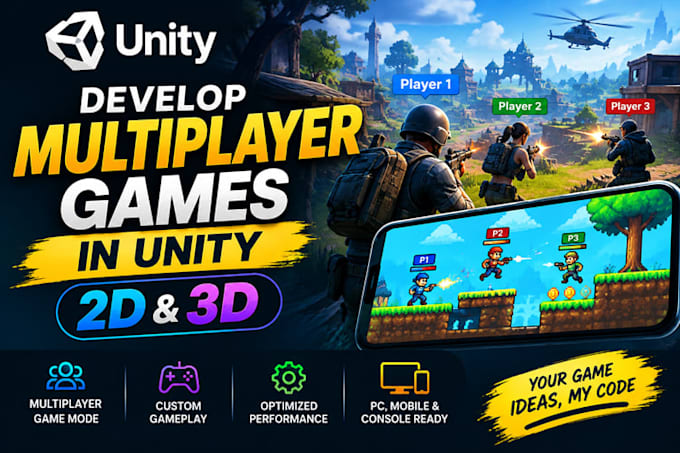 develop multiplayer games in unity 2d and 3d