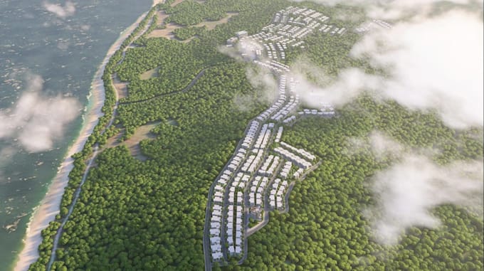 design 3d large scale residential masterplan housing community site plan render
