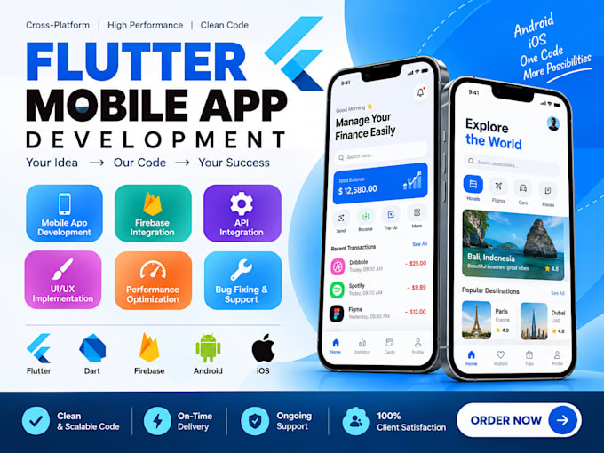 be a flutter developer for mobile app and flutter app development