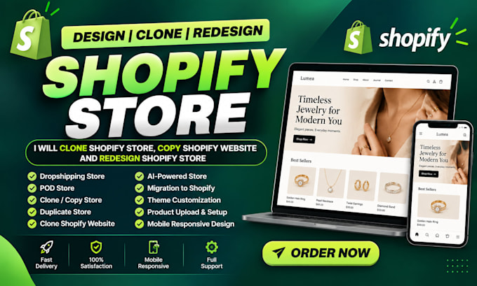 clone shopify store copy shopify website and redesign shopify dropshiping store