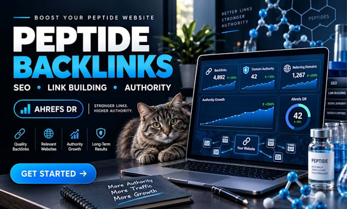 build peptide SEO backlinks peptide website increase domain rating ur ahrefs