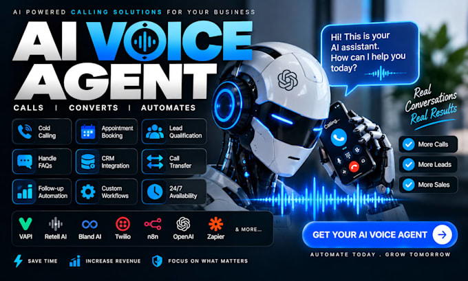build ai voice agent, ai calling bot, ai receptionist automation, cold calling