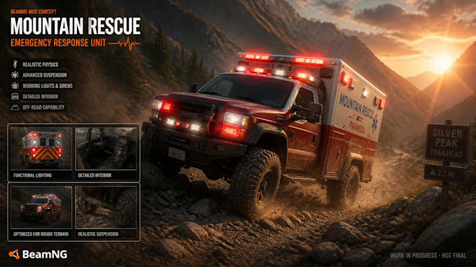 develop beamng emergency vehicle mods with realistic physics and lights