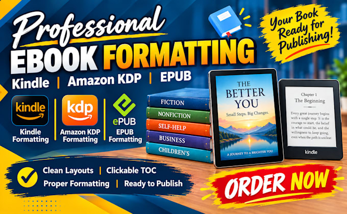 kindle ebook formatting, amazon KDP ebook and epub formatting