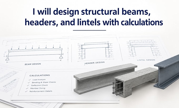 design structural beams, headers, and lintels with calculations