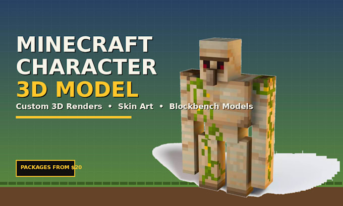 3d minecraft character model minecraft skin render 3d minecraft blockbench model