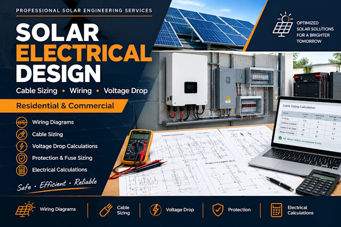 design solar wiring diagrams, cable sizing and electrical calculations