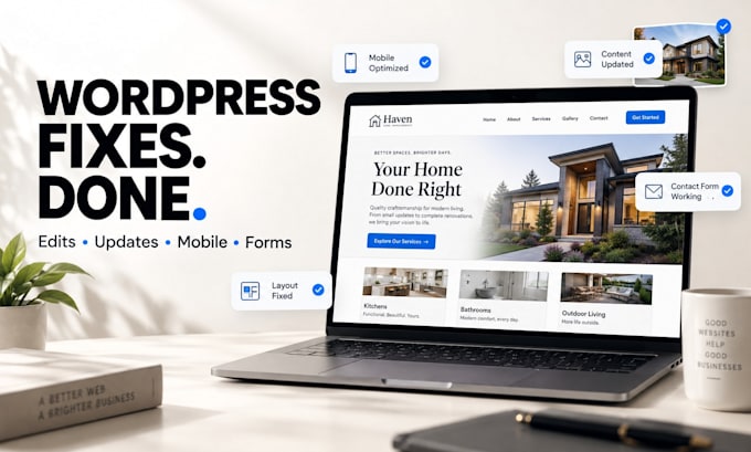 fix, edit and update your wordpress website