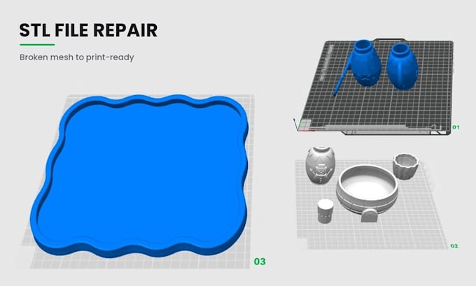create repair, fix or modify stl files, 3mf cad for 3d printing